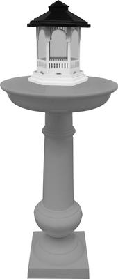 Show full view: Oakland Living Modern Round Cast Bird Bath & Feeder Combo, Grey, 40-in slide 2 of 6