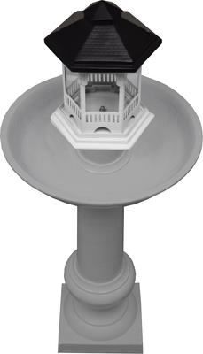Show full view: Oakland Living Modern Round Cast Bird Bath & Feeder Combo, Grey, 40-in slide 5 of 6