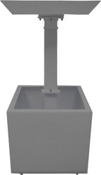 Oakland Living Modern Square Cast Bird Bath & Planter Vase Combo, Grey, 35-in slide 2 of 8