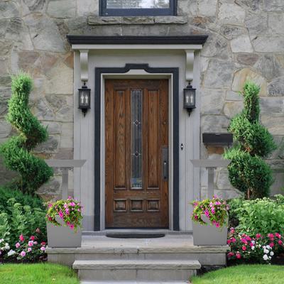 Show full view: Oakland Living Modern Square Cast Bird Bath & Planter Vase Combo, Grey, 35-in slide 3 of 9