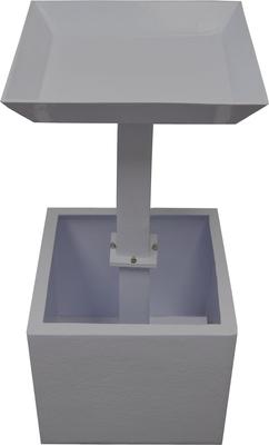 Show full view: Oakland Living Modern Square Cast Bird Bath & Planter Vase Combo, Grey, 35-in slide 5 of 9