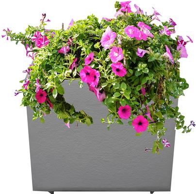 Show full view: Oakland Living Modern Square Cast Bird Bath & Planter Vase Combo, Grey, 35-in slide 6 of 9