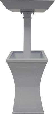 Show full view: Oakland Living Modern Square Cast Bird Bath & Planter Vase Combo, Grey, 40-in slide 2 of 8