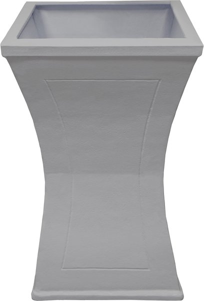 Oakland Living Modern Square Cast Bird Bath & Planter Vase Combo