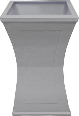 Show full view: Oakland Living Modern Square Cast Bird Bath & Planter Vase Combo, Grey, 40-in slide 7 of 8