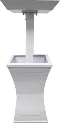 Show full view: Oakland Living Modern Square Cast Bird Bath & Planter Vase Combo, White, 40-in slide 3 of 8