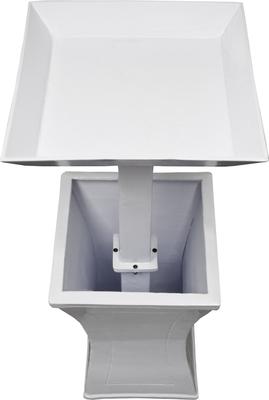 Show full view: Oakland Living Modern Square Cast Bird Bath & Planter Vase Combo, White, 40-in slide 5 of 8