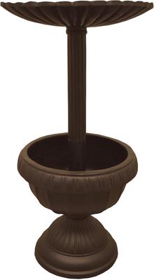 Show full view: Oakland Living Ornate Round Cast Bird Bath & Planter Vase Combo, Brown, 35-in slide 2 of 6