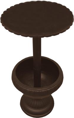 Show full view: Oakland Living Ornate Round Cast Bird Bath & Planter Vase Combo, Brown, 35-in slide 4 of 6