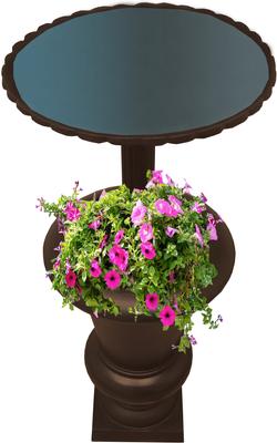 Show full view: Oakland Living Ornate Round Cast Bird Bath & Planter Vase Combo, Brown, 40-in slide 4 of 8