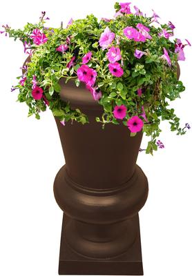 Show full view: Oakland Living Ornate Round Cast Bird Bath & Planter Vase Combo, Brown, 40-in slide 6 of 8