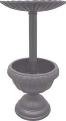 Oakland Living Ornate Round Cast Bird Bath & Planter Vase Combo, Grey, 35-in slide 2 of 6
