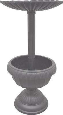 Show full view: Oakland Living Ornate Round Cast Bird Bath & Planter Vase Combo, Grey, 35-in slide 2 of 6