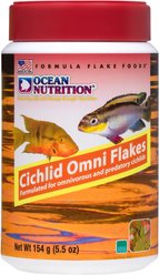 Ocean Nutrition Cichlid Omni Flake Fish Food, 5.5-oz jar