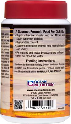 Show full view: Ocean Nutrition Cichlid Omni Flake Fish Food, 5.5-oz jar slide 3 of 5