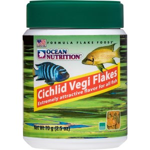 Ocean Nutrition Cichlid Vegi Flake Fish Food, 2.5-oz jar