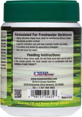 Show full view: Ocean Nutrition Cichlid Vegi Flake Fish Food, 2.5-oz jar slide 3 of 5