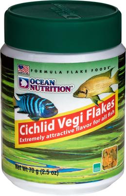 Show full view: Ocean Nutrition Cichlid Vegi Flake Fish Food, 2.5-oz jar slide 4 of 5