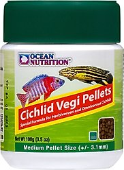 Ocean Nutrition Cichlid Vegi Pellets Fish Food, 3.5-oz jar