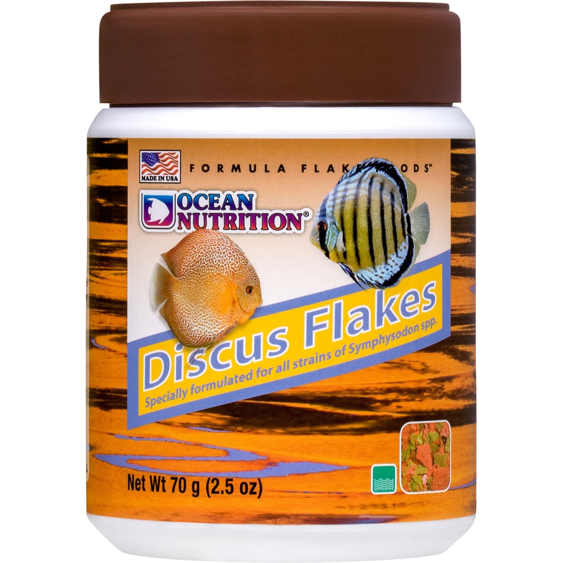 Ocean Nutrition Discus Flake Fish Food, 2.5-oz jar