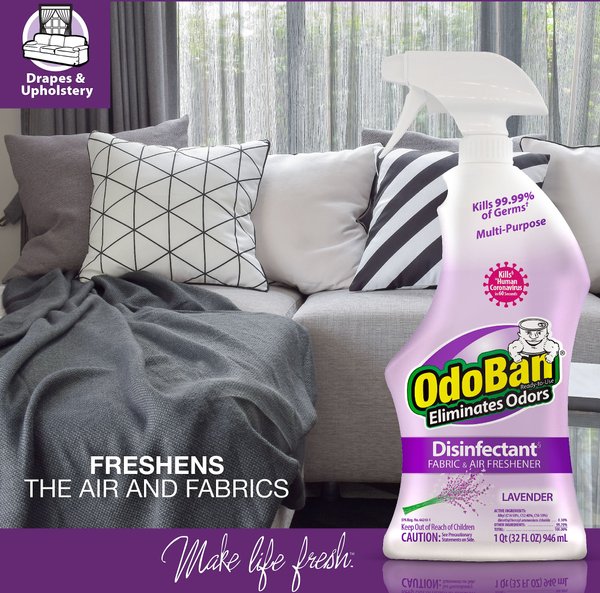 OdoBan Disinfectant Fabric & Air Freshener Spray, Lavender Scent