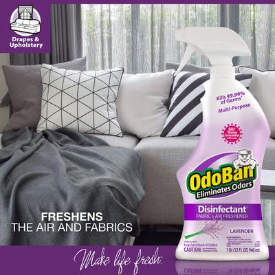 Show full view: OdoBan Disinfectant Fabric & Air Freshener Spray, Lavender Scent, 32-fl oz bottle slide 4 of 9