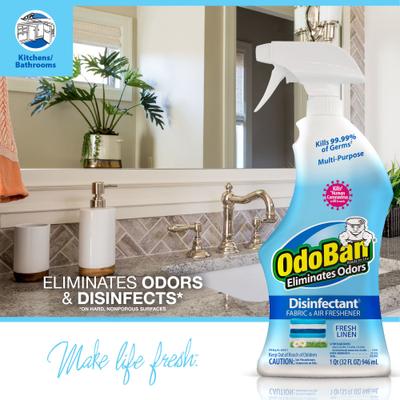 Show full view: OdoBan Ready-to-Use Fresh Linen Disinfectant Spray, 32-fl oz bottle slide 6 of 7
