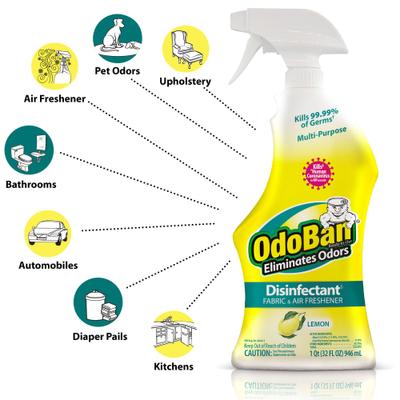 Show full view: OdoBan Ready-to-Use Lemon Disinfectant Spray, 32-fl oz bottle slide 4 of 6