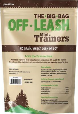 Show full view: Off Leash Mini Trainers Grilled Chicken Soft & Chewy Dog Treats, 12-oz pouch slide 3 of 5