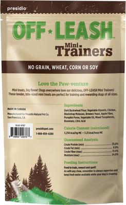 Show full view: Off Leash Mini Trainers Grilled Chicken Soft & Chewy Dog Treats, 5-oz pouch slide 3 of 5