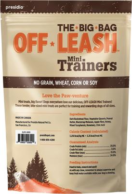 Show full view: Off Leash Mini Trainers Roasted Peanut Soft & Chewy Dog Treats, 12-oz pouch slide 3 of 5