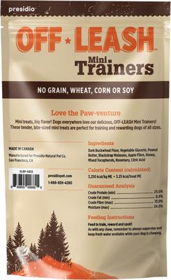 Show full view: Off Leash Mini Trainers Roasted Peanut Soft & Chewy Dog Treats, 5-oz pouch slide 3 of 5
