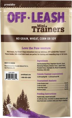 Show full view: Off Leash Mini Trainers Tender Duck Soft & Chewy Dog Treats, 5-oz pouch slide 3 of 5
