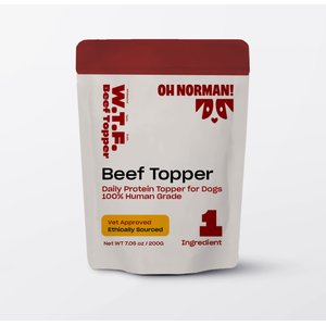 OH NORMAN WTF Beef High Protein Dog Food Topper, 7.05-oz pouch