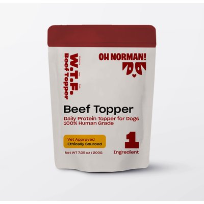 OH NORMAN OH NORMAN WTF Beef High Protein Dog Food Topper, 7.05-oz pouch