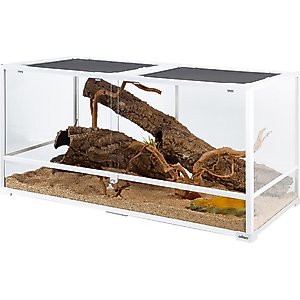 OiiBO Tempered Glass Reptile Terrarium, Black