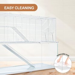 OiiBO 3 Tiers Glass Small Pet Cage, White, 15-gal slide 2 of 6