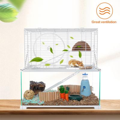 Show full view: OiiBO 3 Tiers Glass Small Pet Cage, White, 15-gal slide 2 of 8