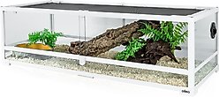 OiiBO Extra-Long & Low Reptile Glass Terrarium, White, 47-gal