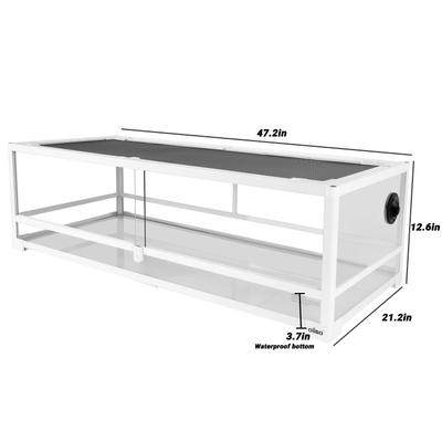 Show full view: OiiBO Extra-Long & Low Reptile Glass Terrarium, White, 47-gal slide 2 of 8