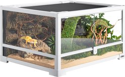 OiiBO Full Glass Front Opening Reptile Tank Terrarium, 24-gal