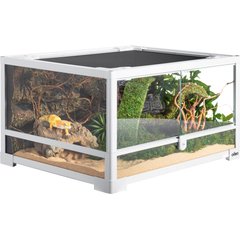 OiiBO Full Glass Front Opening Reptile Tank Terrarium, 24-gal