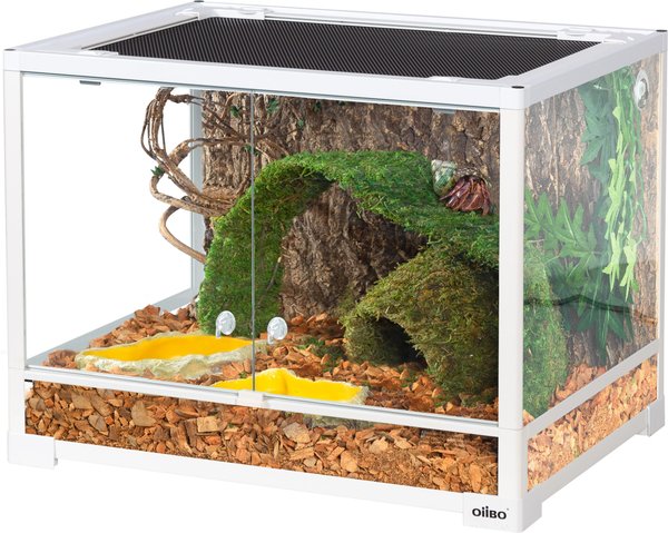 OiiBO Full Glass Front Opening Reptile Tank Terrarium