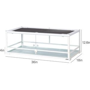 OiiBO Full Glass Front Opening Reptile Tank Terrarium, 35-gal