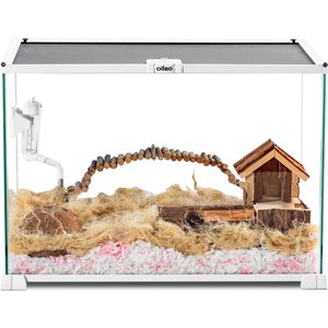 OiiBO Glass Reptile Tank Terrarium, 15-gal, White