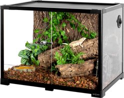 OiiBO Tempered Glass Reptile Terrarium, Black, 34-gallon