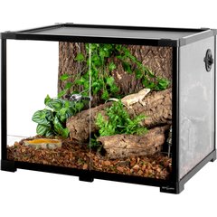 OiiBO Tempered Glass Reptile Terrarium, Black, 34-gallon