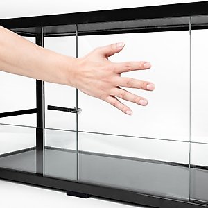OiiBO Tempered Glass Reptile Terrarium, Black, 34-gallon