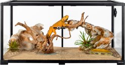 OiiBO Tempered Glass Reptile Terrarium, Black, 50-gallon