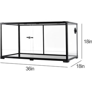 OiiBO Tempered Glass Reptile Terrarium, Black, 50-gallon